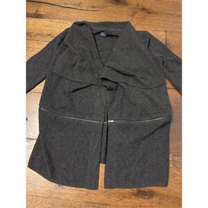 Magaschoni cashmere charcoal draped cardigan sweater XS